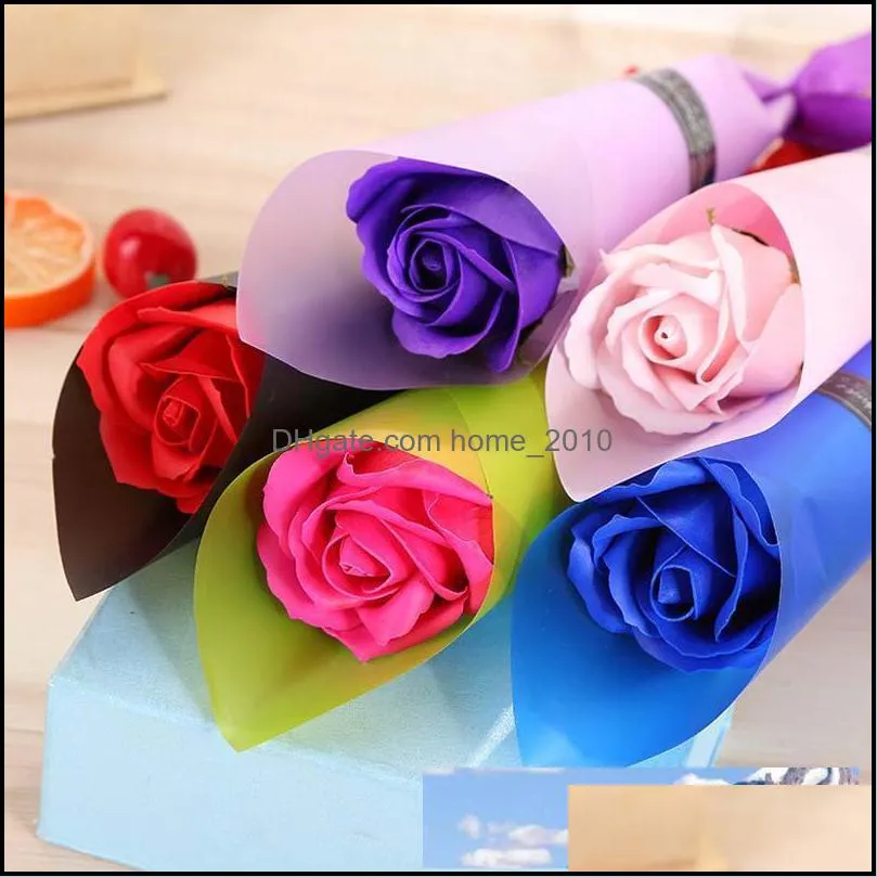 wholesale single color paper soap flower creative simulation rose soap flower valentine s day 