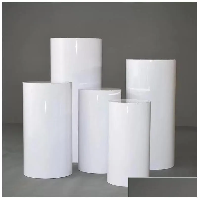 5pcs products sashes round cylinder pedestal display art decor plinths pillars for diy wedding decorations holiday f0415