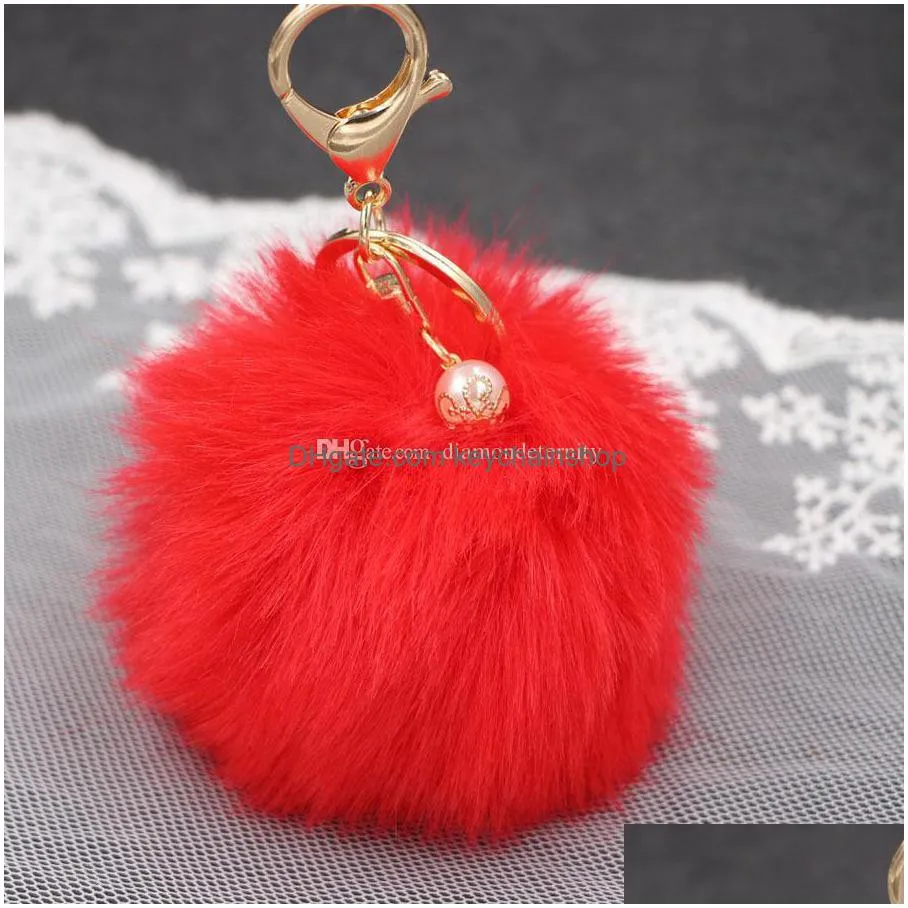 22 styles cute key rings nice variety 8cm pompom keychain high quality bag pendant keyring women fashion jewelry gifts