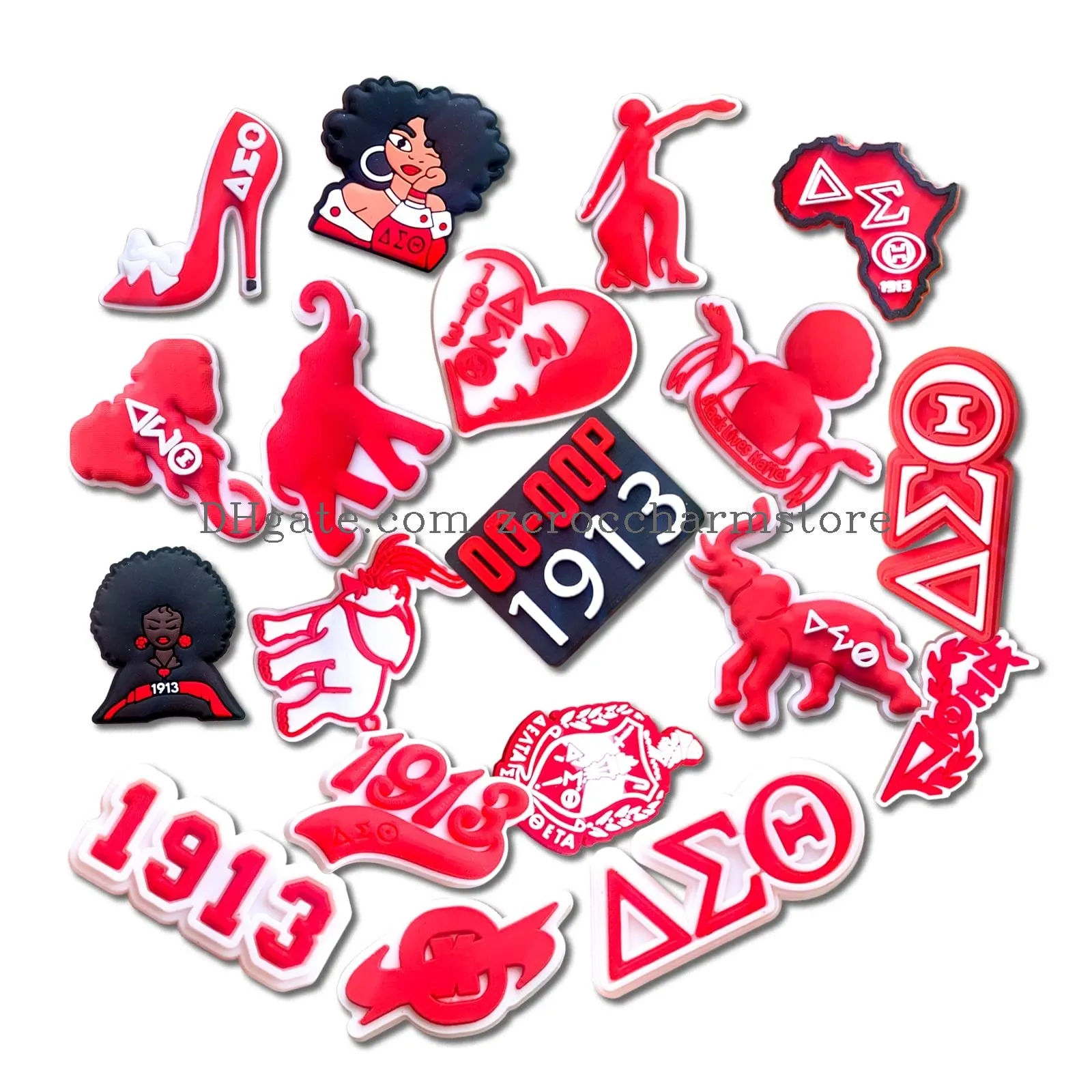 aka zeta phi beta shoe charms for clog decoration delta sigma theta sorority charms accessories for girls women party favor 19