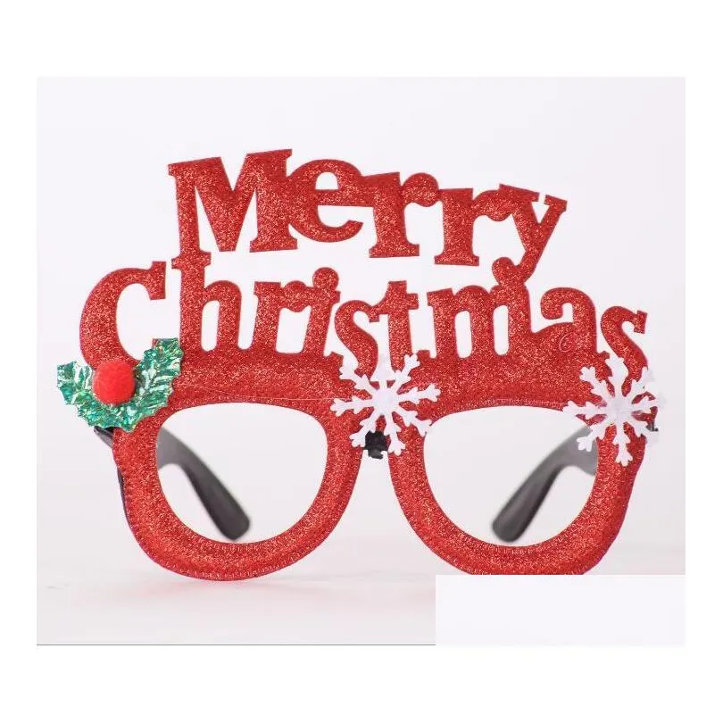 2021 happy new year christmas glasses 40 styles festival party decoration kids adult photo props glitter eyeglasses frame xmas
