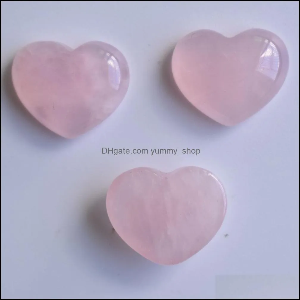 natural stone 18mm heart loose beads pink quartz cabochons flat back for necklace ring earrrings jewelry accessory