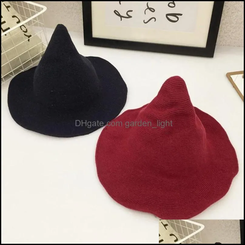 halloween costumes accessories women modern witch hat pointed caps made from high quality wool party club witches hats