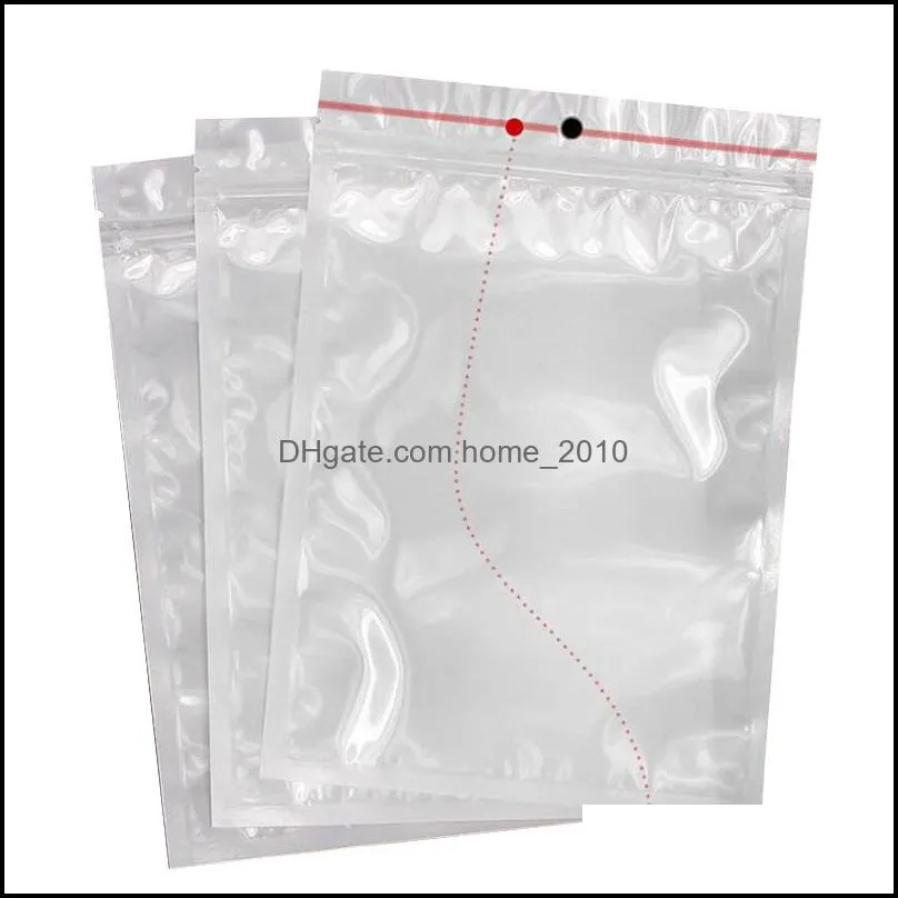 small white clear zip lock plastic package bags with zipper self seal transparent ziplock poly packaging bag hang hole