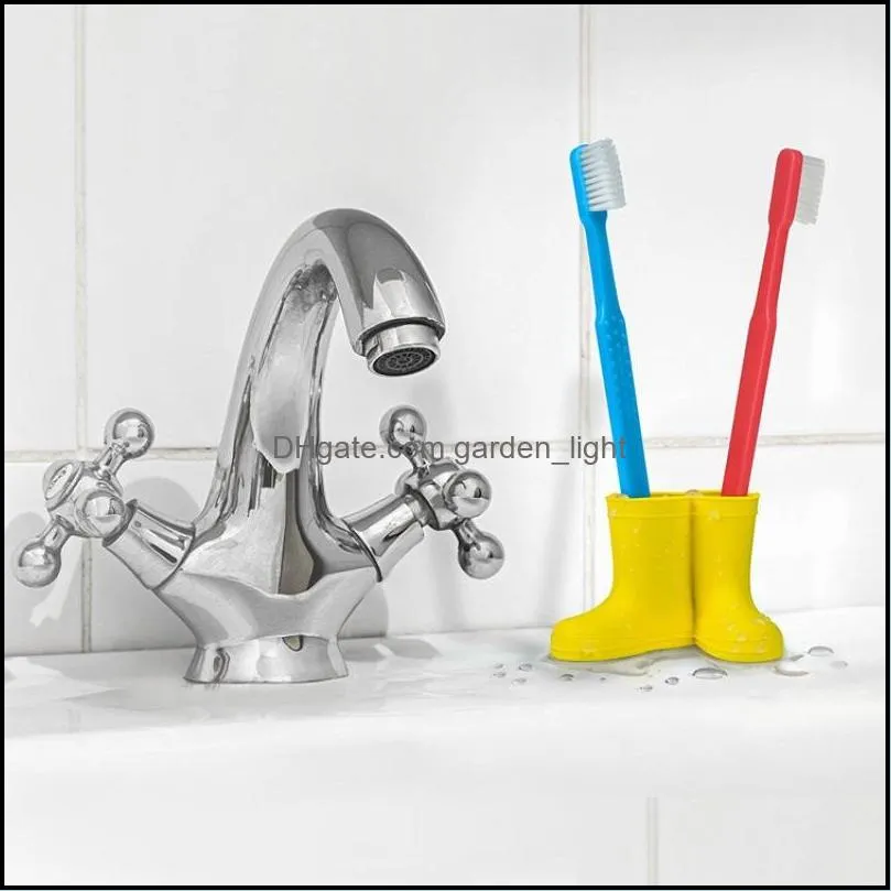 creative toothbrushholder mini rain shoes cartoon cute silicone rain boots holder toothbrush stand pencil pen organize tools