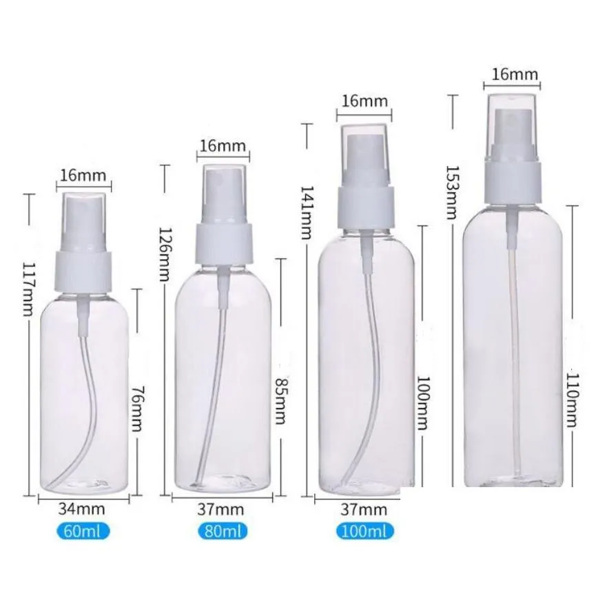 2020 empty transparent plastic spray bottle atomizer pumps for  oils travel perfume bulk portable makeup 15ml 30ml 50ml 60ml