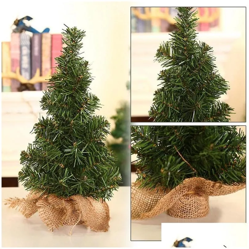 christmas decorations mini tree light diy po prop for home year decor xmas festival miniature 20/30cm