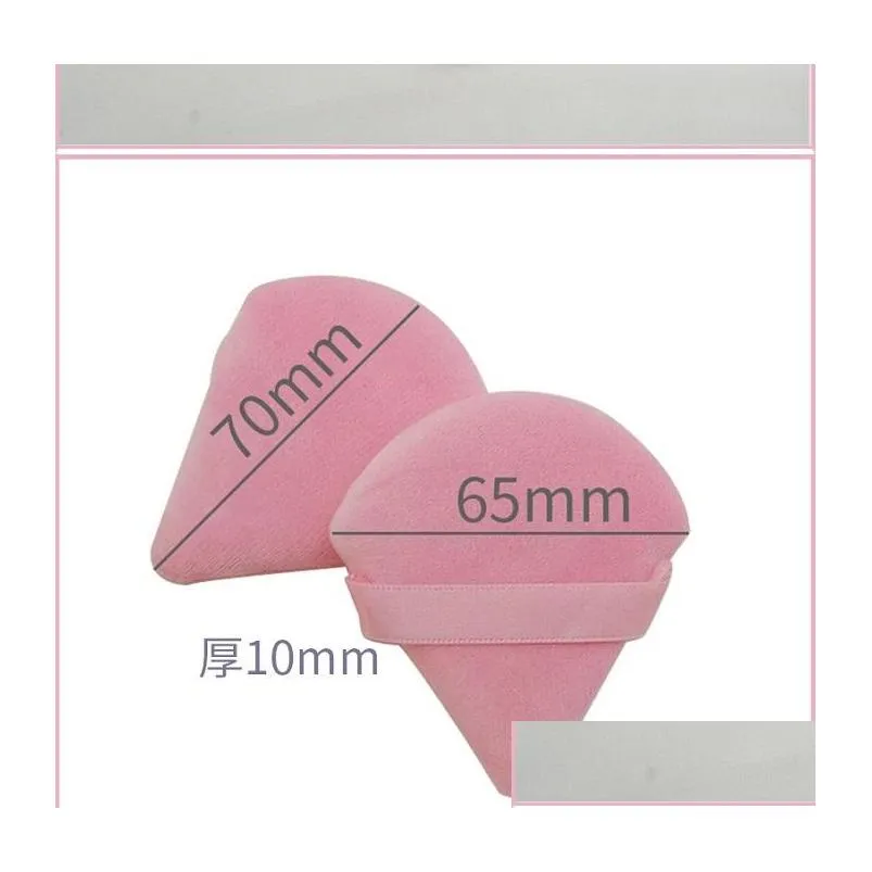 makeup tools powder puff soft triangle puffs cosmetic foundation wedge shape velour body face with strap make up sponges size is