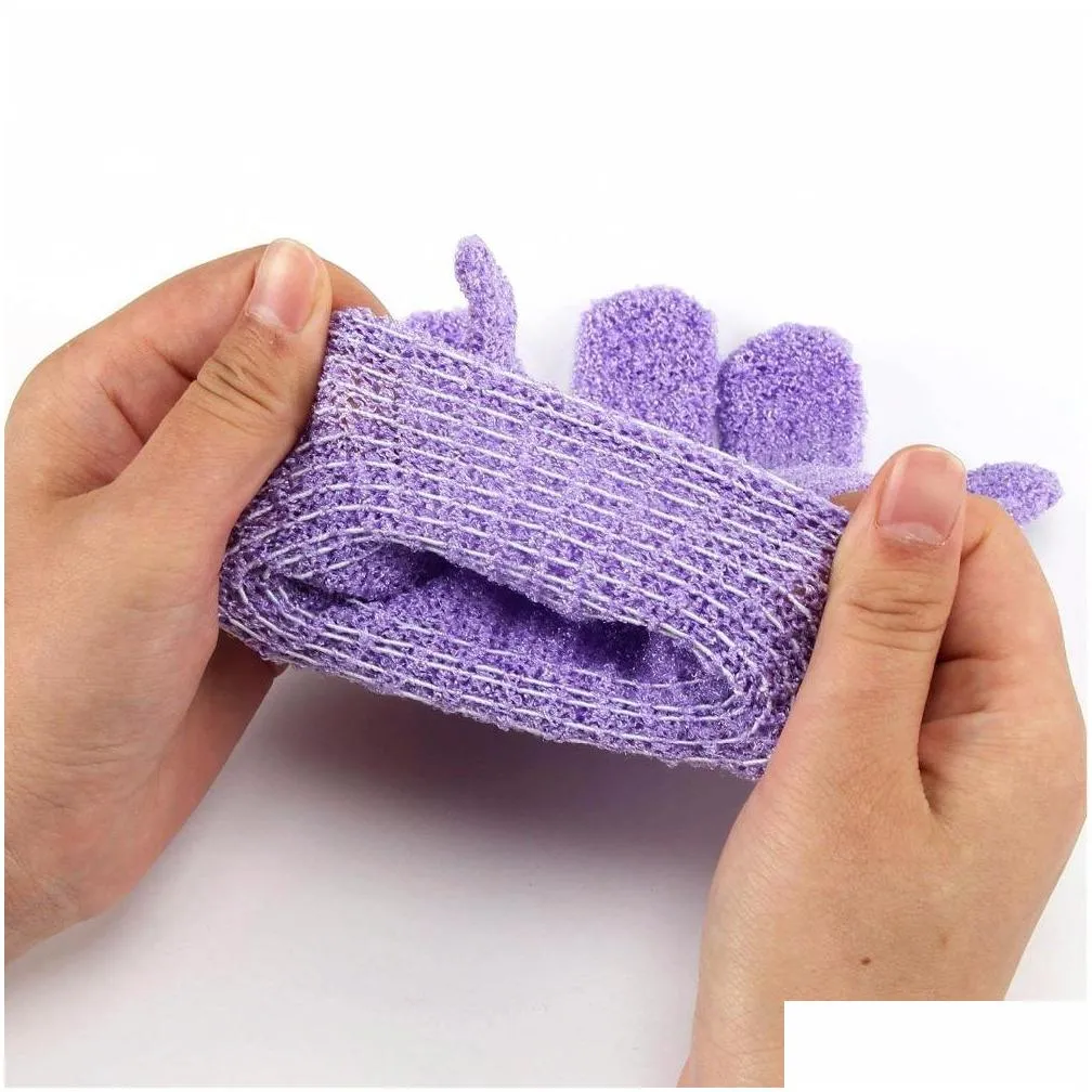 bath for scrubbers exfoliating glove cleaning body bubbler massage wash skin moisturizing spa five fingers shower scrub gloves foam