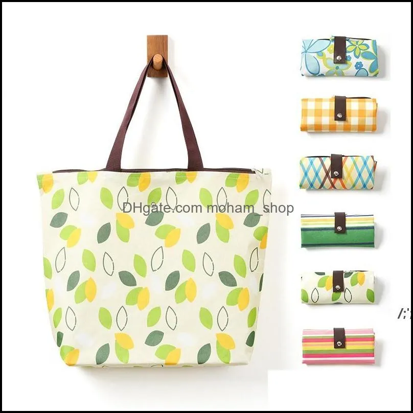 portable foldable oxford cloth shopping bag waterproof ecofriendly storage bags pouch reusable lightweight shoulder tote