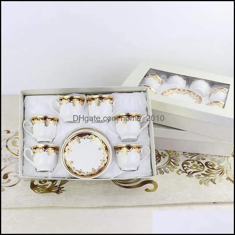 classic european bone china coffee cups and saucers sets tableware plates dishes afternoon tea set home kitchen with gift box