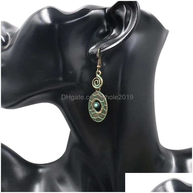bohemian fashion jewelry vintage earringshollow out pendant dangle earrings