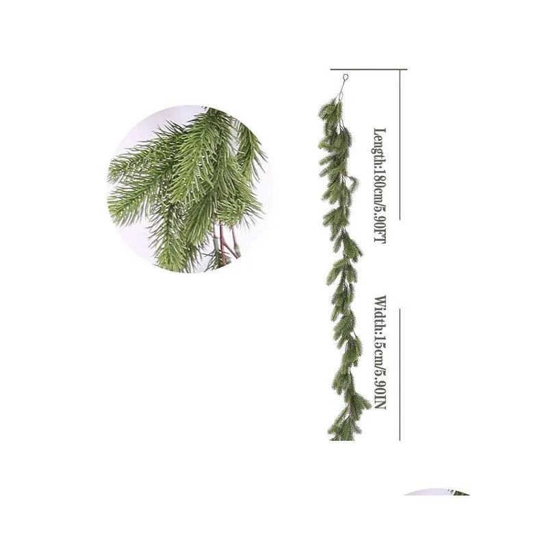 decorative flowers wreaths party joy 5.9ft artificial christmas garland seasonal pine cypress greenery xmas home holiday outdoor winter