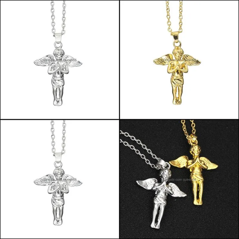 pretty angel pendants necklaces color chain hip hop jewelry for men necklace