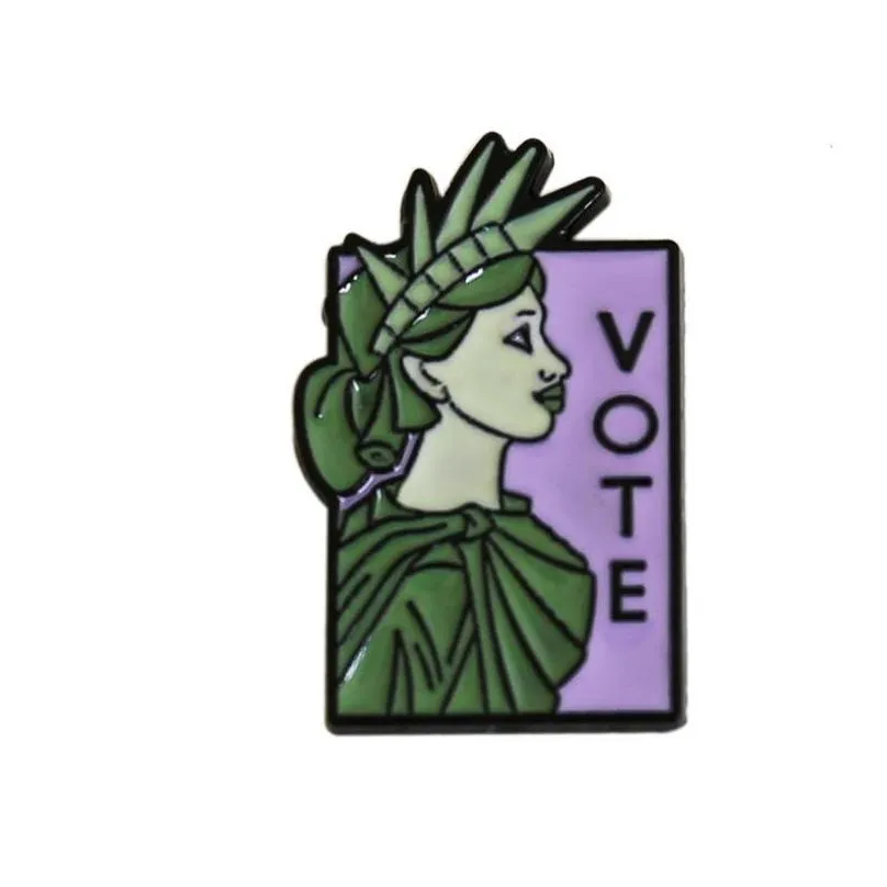 female characters brooches set 8pcs letter ginsberg statue of liberty decoration enamel paint badges lapel pin denim shirt fashion jewelry gift bag hat