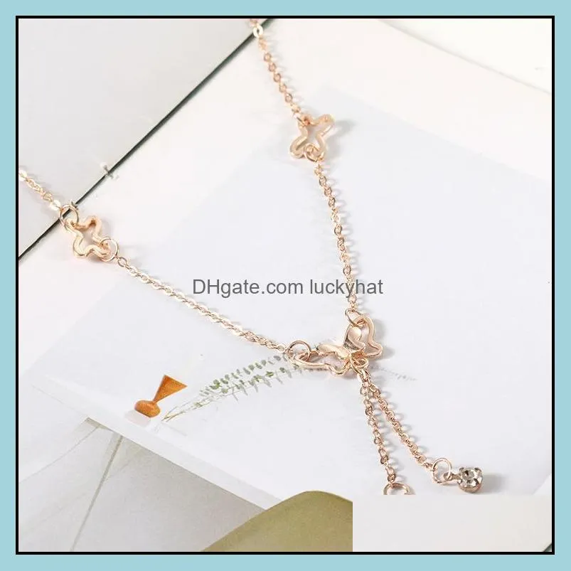 temperament butterfly single drill tassel anklet female korean fashion bracelet accessories wholesale 