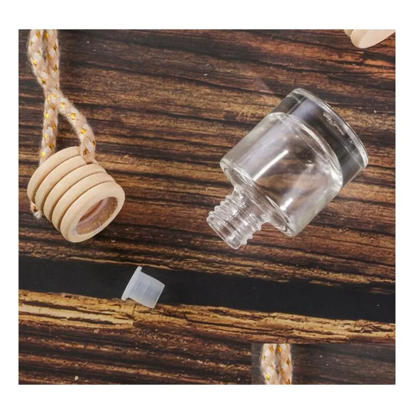 square round car perfume bottle car pendant perfume ornament air freshener for  oils diffuser fragrance empty glass bottle