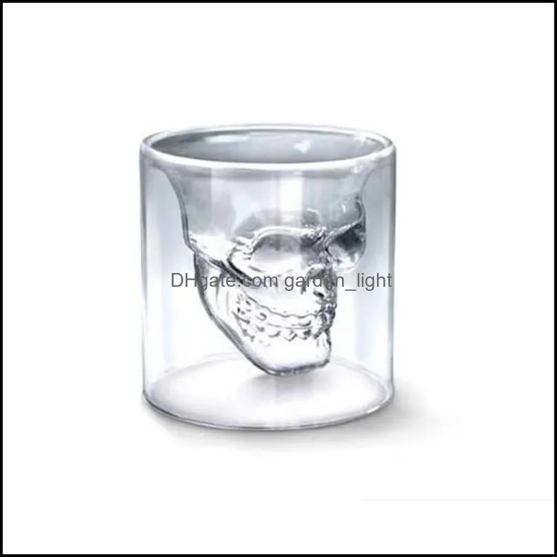 hot 25ml wine cup skull glass shot glass beer whiskey halloween decoration creative party transparent drinkware drinking glasses