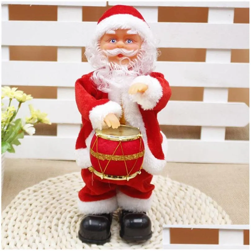 christmas decorations creative electric santa claus singing dancing musical instrument year gift for children toy navidad xmas decor