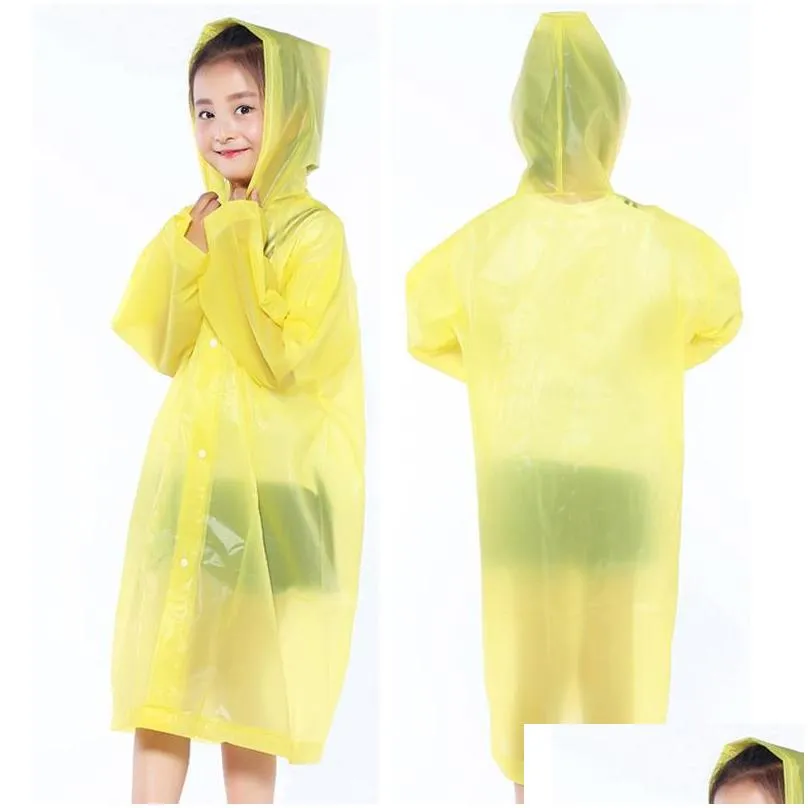 nondisposable raincoats ponchos for children thicken wearable eva kids raincoat outdoor travel hooded poncho kids raincoat tqq bh1666