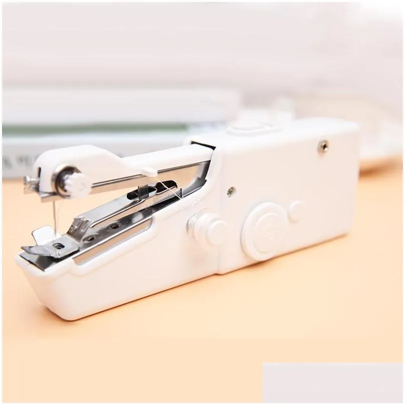 dhs shipping mini portable handheld sewing machines stitch sew needlework cordless clothes fabrics electric sewing machine stitch