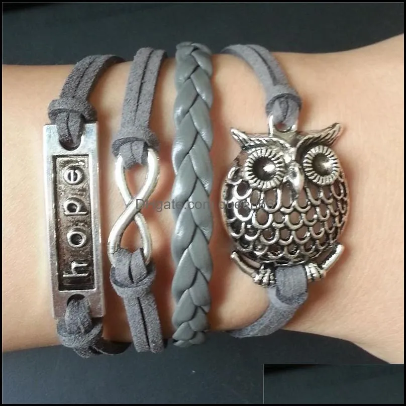 charm bangle bracelets straps wrap around bracelet personalized love leather bracelets beautifully pulseras endless infinity bracelets
