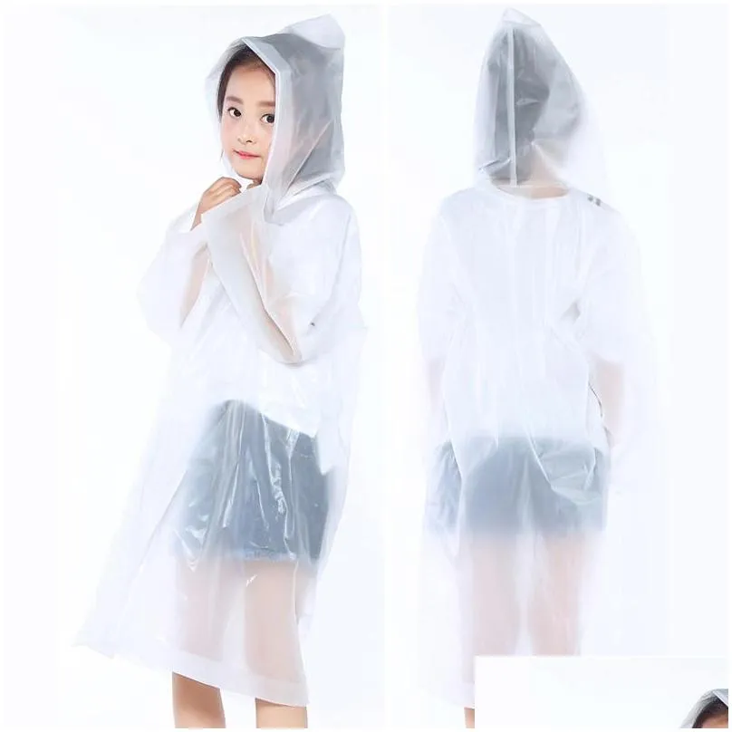 nondisposable raincoats ponchos for children thicken wearable eva kids raincoat outdoor travel hooded poncho kids raincoat tqq bh1666