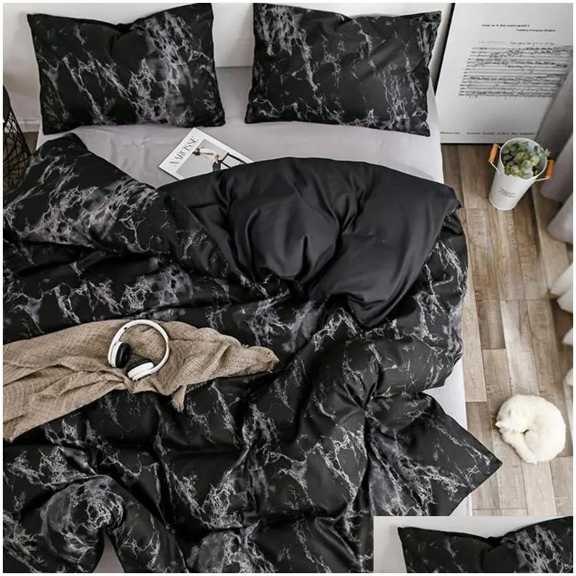 bedding sets modern marble print set pillowcase duvet cover single double queen king 220x240 size bedclothes quilt no bed sheet
