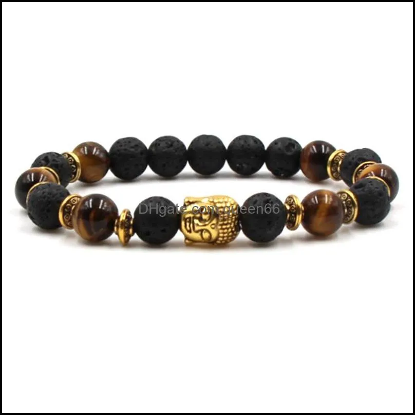 men bead bracelets lava natural stone beads strand bracelet braclet tiger eye stone lava bracelet