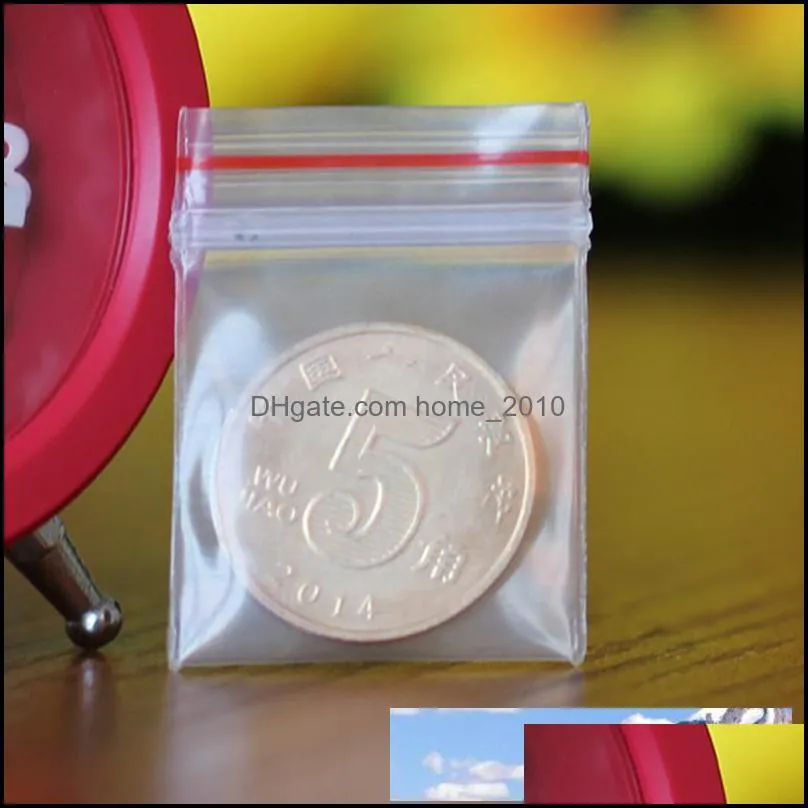 1000pcs/lot small 2.2cmx2.5cm clear zip lock resealable grip seal plastic retail package bag zipper packing pack pouch