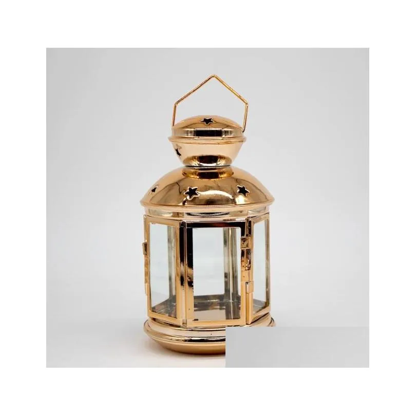 hanging lantern candle holder hollow holder tealight candlestick vintage golden moroccan