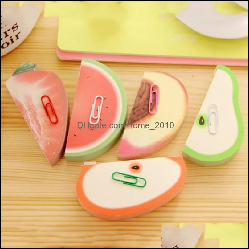 creative fruit shape notes paper cute lemon pear notes strawberry memo pad sticky paper  up notes school office supply dbc dh1436