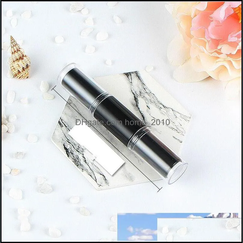 12.1mm double head black lipstick tube diy lip rouge pipe shell cosmetic lip balm container makeup package bottle 20pcs