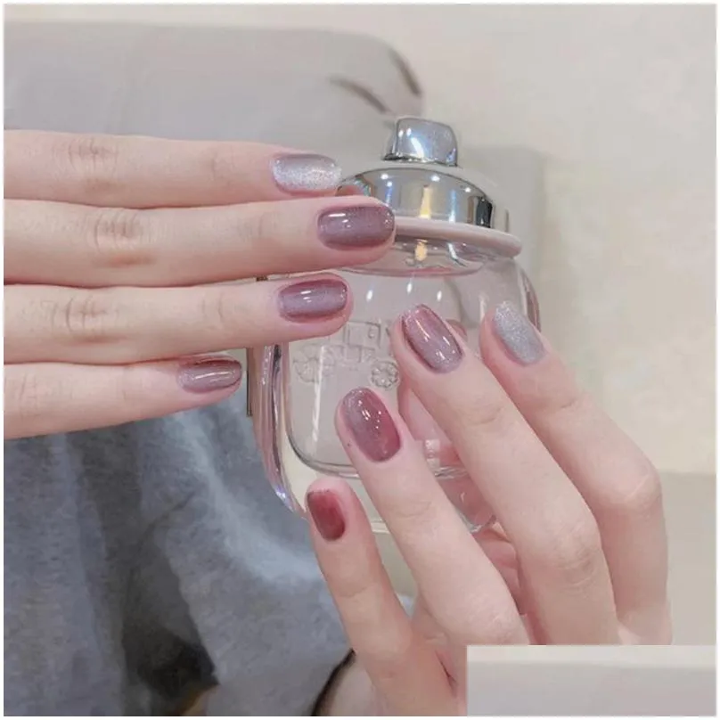 nail gel milk tea spar cat eye magnetic polish glue 10ml silver variety art shiny varnishes for diy manicure prud22