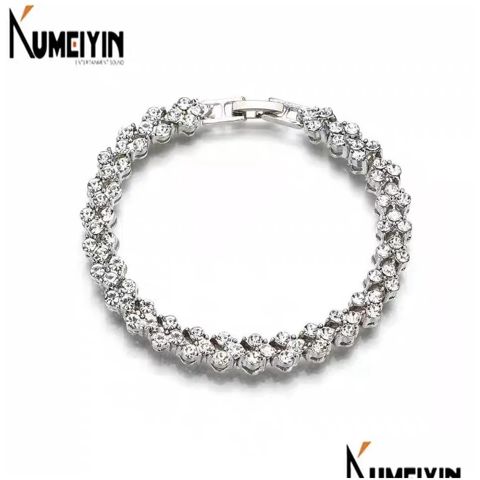 2021 crystal bracelet party favor womens natural zircon bracelets full of diamonds european and american roman jewelry