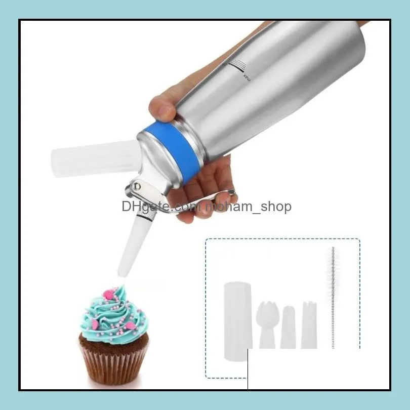 500ml aluminum cream gun  cream cake tools foamer chargers foam whipped dessert dispenser whipper making decorating rra13024