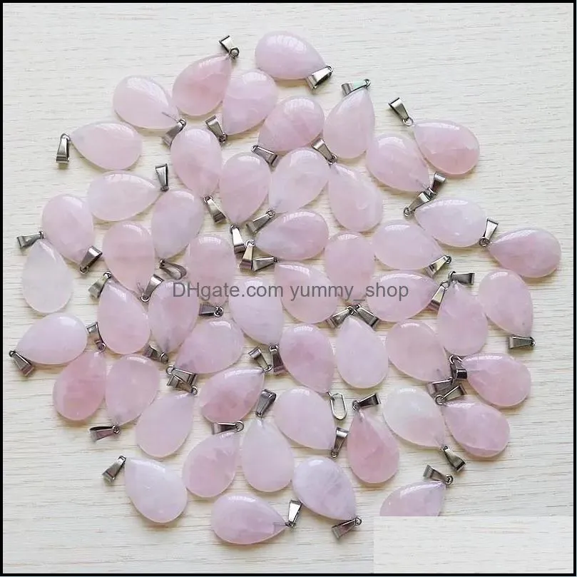 natural stone cross star heart pink quartz healing pendants charms diy for jewelry accessories making