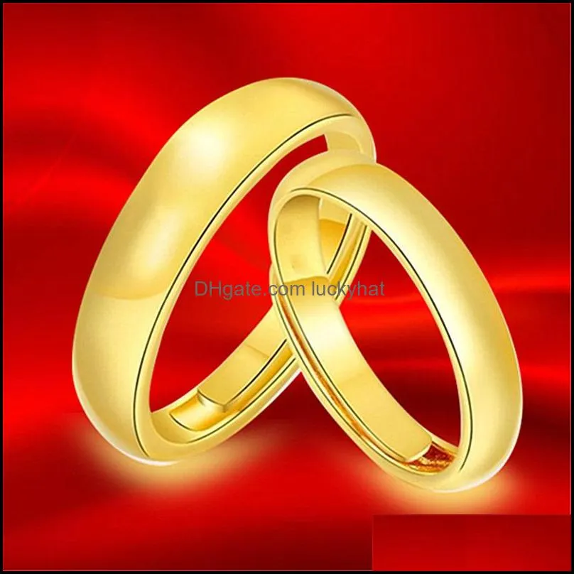 couple rings gold simple fashion fine jewelry fashion luxury golden engagement wedding ring anniversary gift women men ring