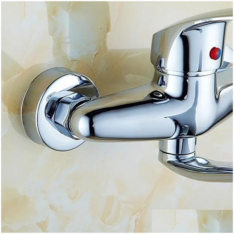 double hole cold and faucet single handle wallmounted entry type tap with spout very short 15 cm bathroom sink faucets