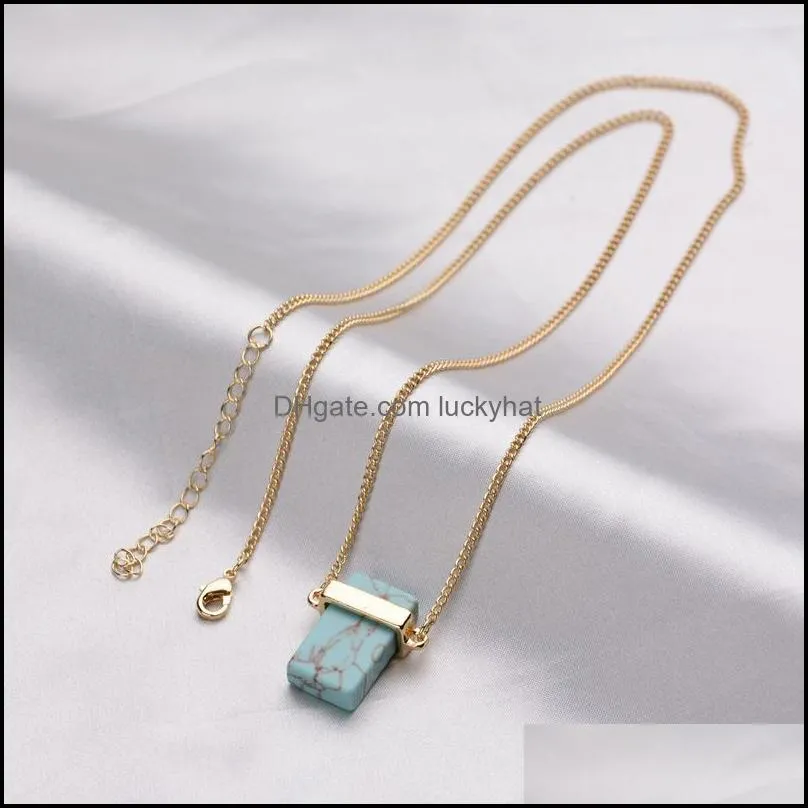 pretty pendant necklace rectangle necklaces women luxury jewelry crystal beautifully stone quartz stone necklaces