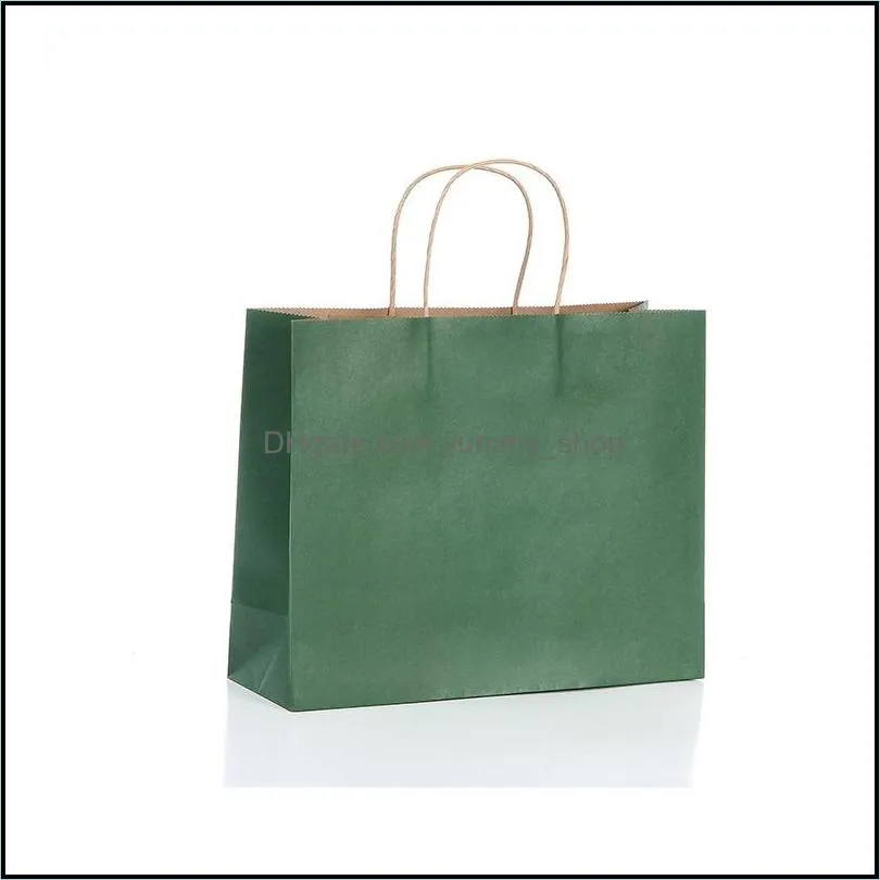 100 pcs kraft paper retail shopping merchandise party gift bags 12x4x10 with rope handles