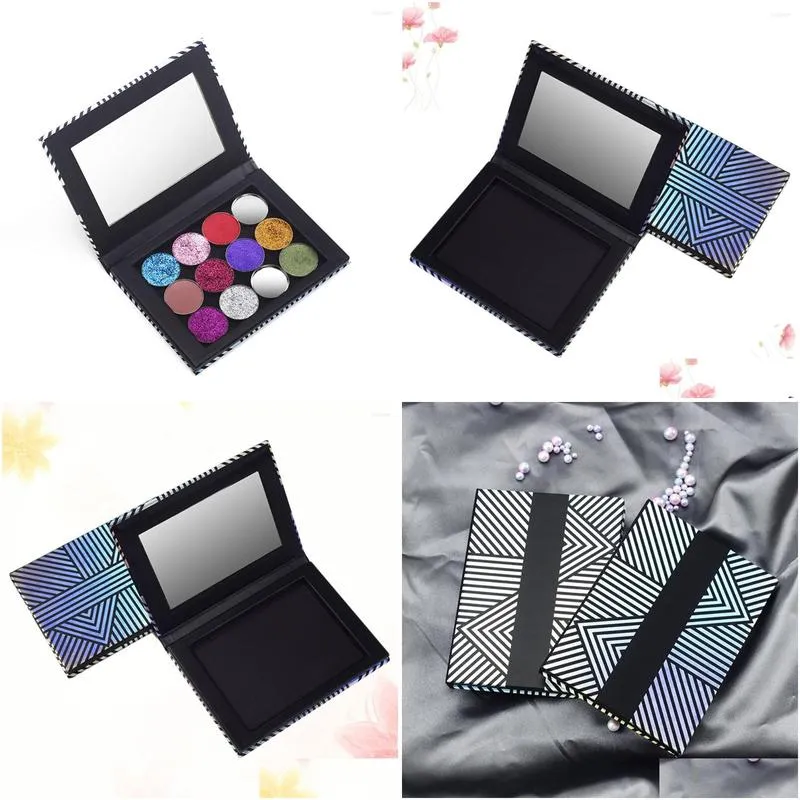 makeup eyeshadow emptywith mirror holder container eye panscaseorganizer