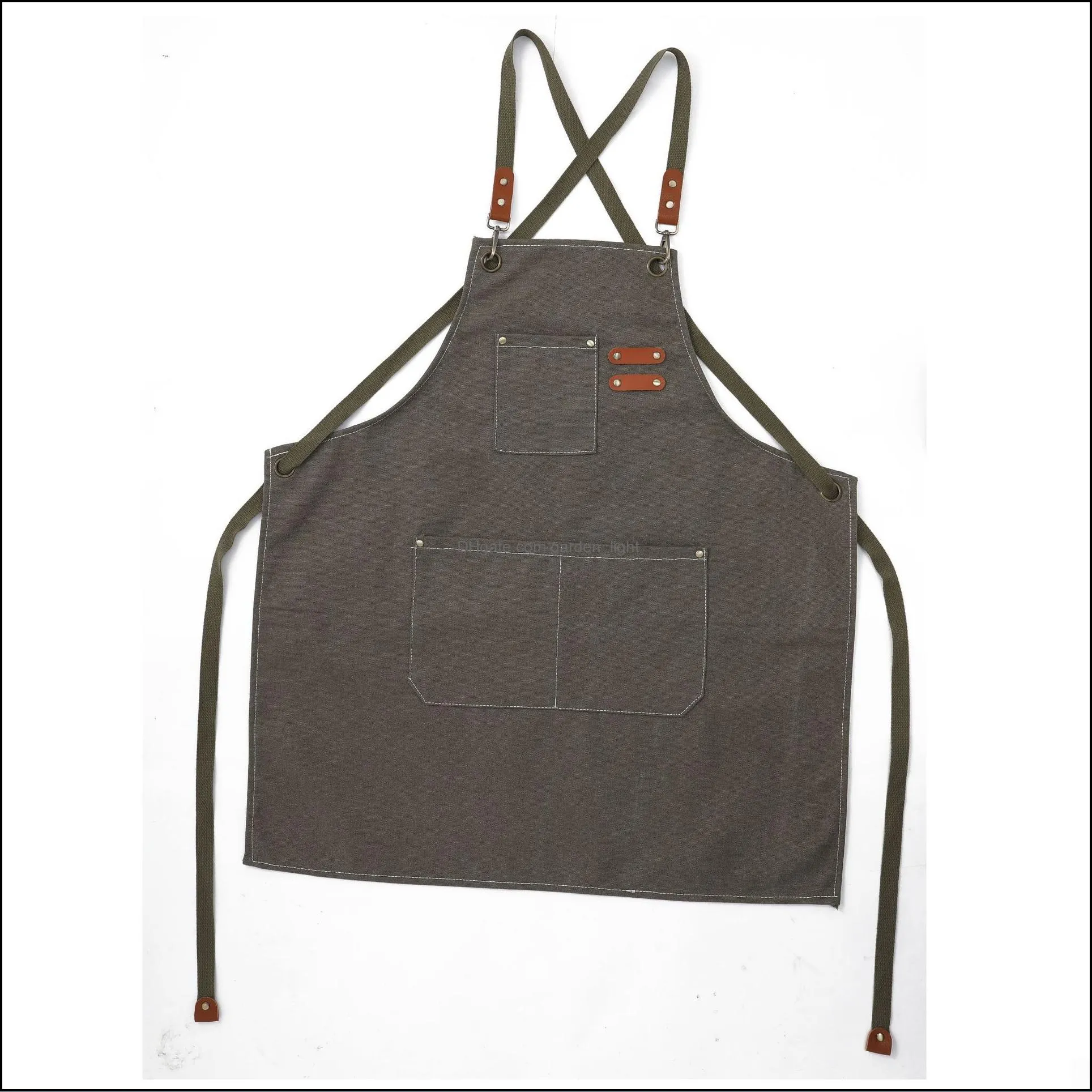 thickened canvas apron gardening waterproof foreign trade coffee salon work apron