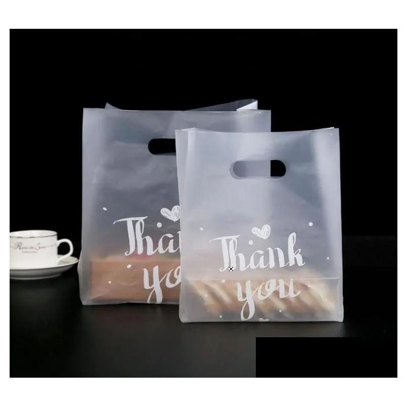 healthylife1987 quality thank you plastic gift bag bread storage shopping package with handle party wedding candy cake wrapping bags