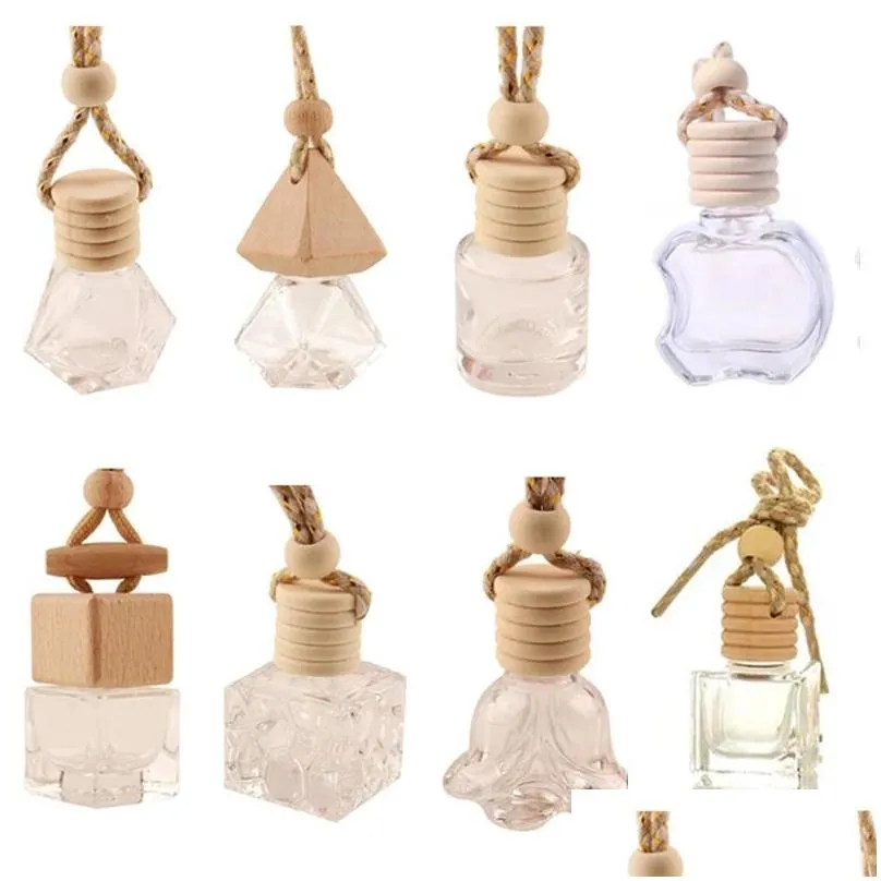 stock car perfume bottle home diffusers pendant perfume ornament air freshener for  oils fragrance empty glass bottles fy5288