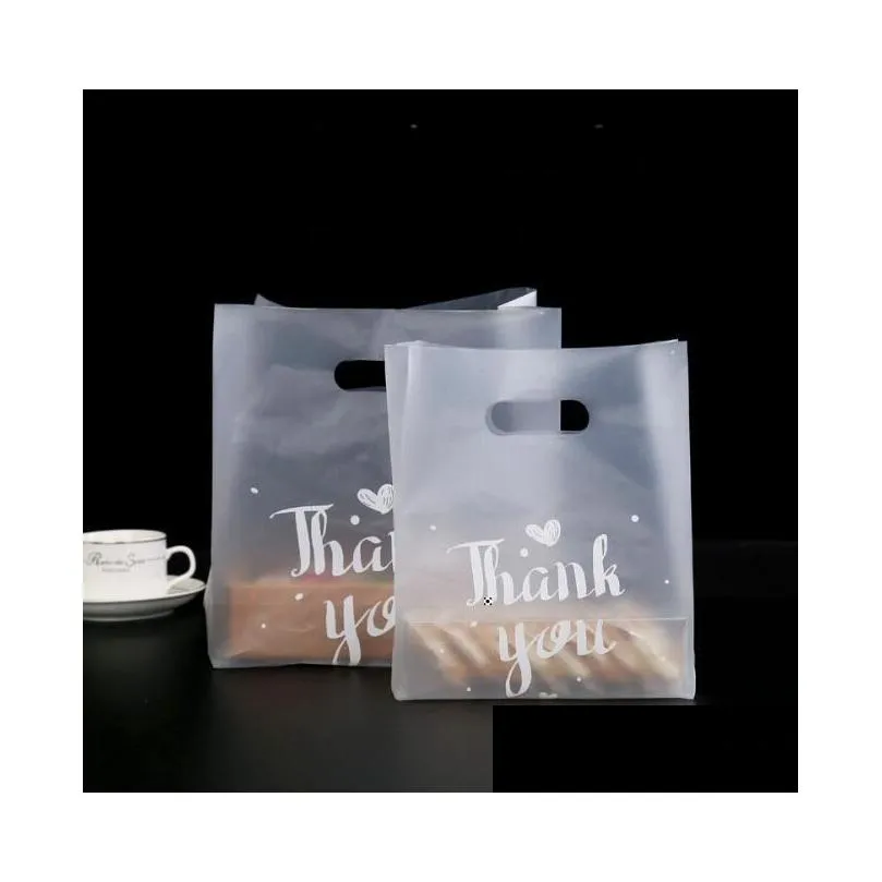 healthylife1987 quality thank you plastic gift bag bread storage shopping package with handle party wedding candy cake wrapping bags