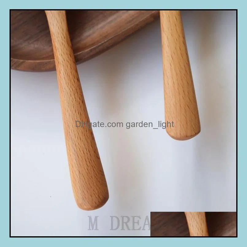 big wood round soup spoon 20.5x6cm beech wooden spoons rice scoop japanese style kitchen tableware