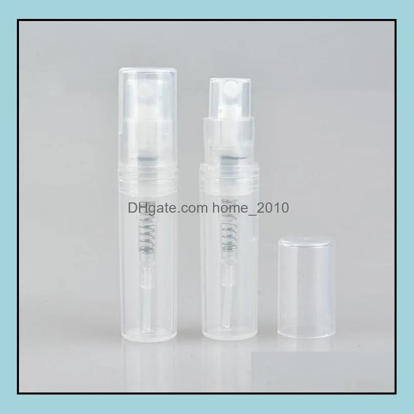 wholesale 2 ml plastic clear spray perfume bottle atomizer empty cosmetic perfume container tube sn1290