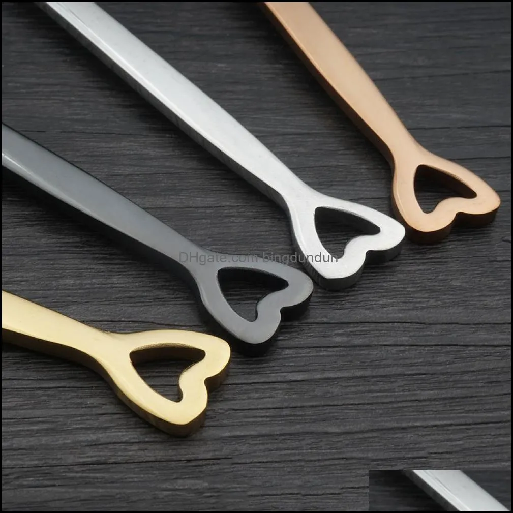 stainless steel coffee spoon korean style heart shaped handle round spoon multifunction ice cream dessert tea spoon