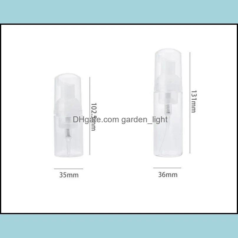 high quality 30ml 60ml plastic soap dispenser bottle clear white foam pump mousses portable hand sanitizer liquid foaming bottles travel use refillable